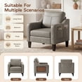 thumbnail image 3 of AFO Faux Leather Accent Chair Set of 2, Modern Living Room Armchair with Side Table and Pockets for Bedroom, Office and Small Place, Grey, 3 of 12