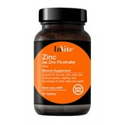InVite Health Zinc Picolinate, 30mg, Support for The Hair, Skin, Nails, The Immune System, Healing, and The Senses of Smell, Taste and Sight, 60 Tablets (Pack of 2)