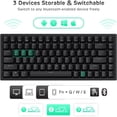 thumbnail image 3 of RK ROYAL KLUDGE RK84 Wireless Bluetooth/2.4Ghz 75% RGB Mechanical Gaming Keyboard, Three Modes Connectable Keyboard with Hot-Swappable Tactile Brown Switch- Black, 3 of 8