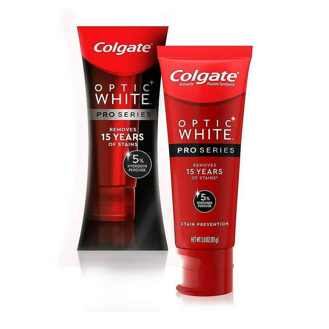 Colgate optic white pro series whitening toothpaste with 5% hydrogen peroxide, 3 oz