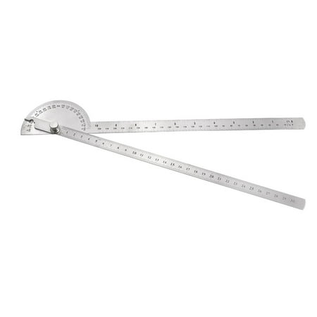Uxcell 0-180° Round Head Protractor with 10 inch 300mm Arm Stainless Steel Measuring Ruler