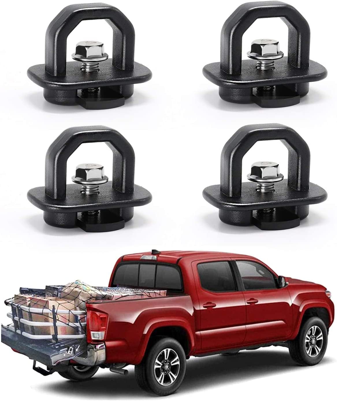 Pack of 2 HERCOO Tie Downs Anchor Hook Ring Fits Compatible with 2007-2018 Chevy Silverdo GMC Sierra 2015-2018 Colorado Canyon Truck Bed Cargo Side Wall 