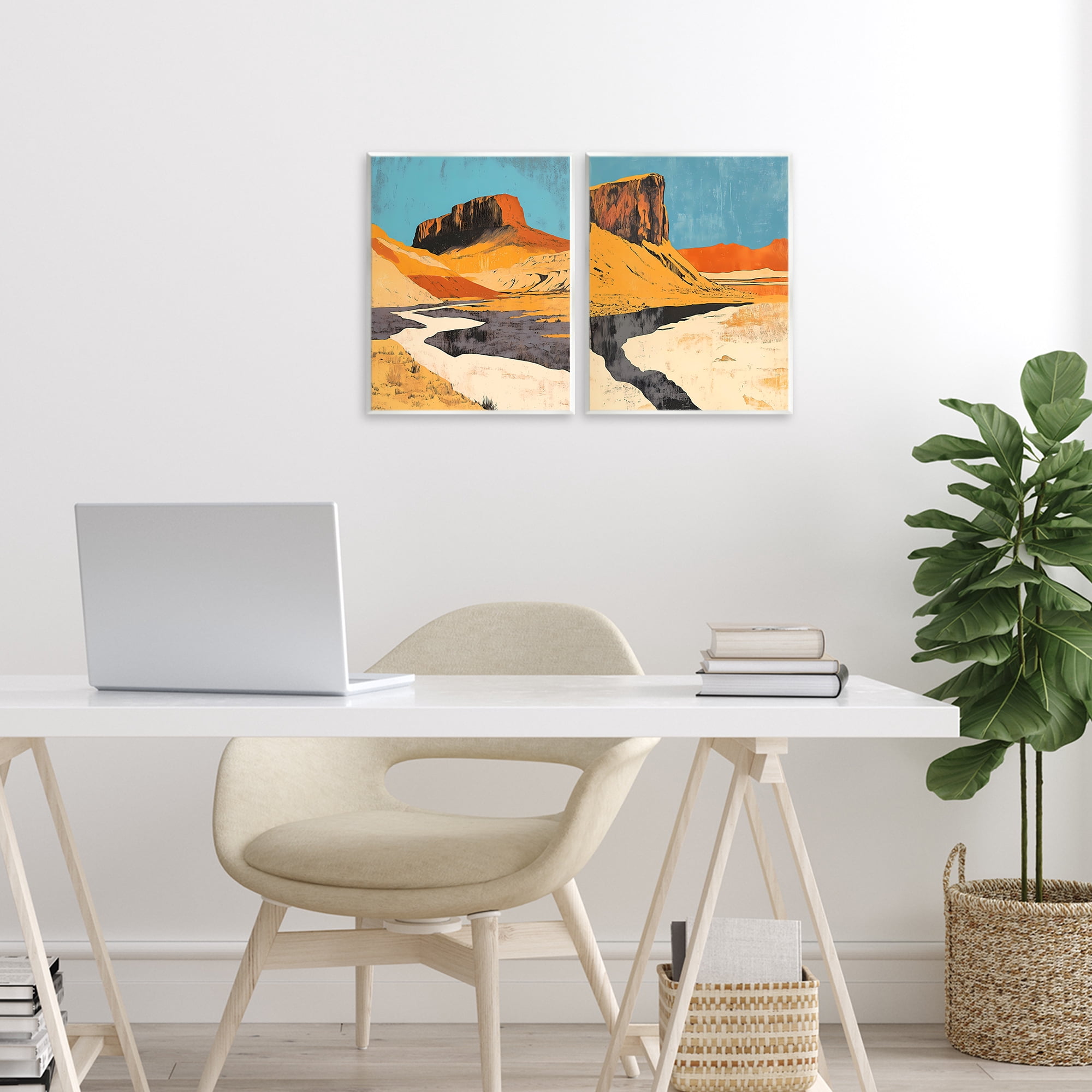 Stupell Industries Desert Canyon Pass 2 Piece Wall Plaque Art Set, design by Walker Noble