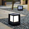 thumbnail image 2 of 3X LED Solar Column Headlight Solar Powered Pillar Lamp Outdoor Waterproof Wall Light 10CM, 2 of 6