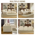 thumbnail image 5 of Ktaxon L-Shaped Sectional Sofa 112" W 3-Seater Corduroy Boneless Couch with Movable Ottoman Chaise for Living Room Beige, 5 of 9