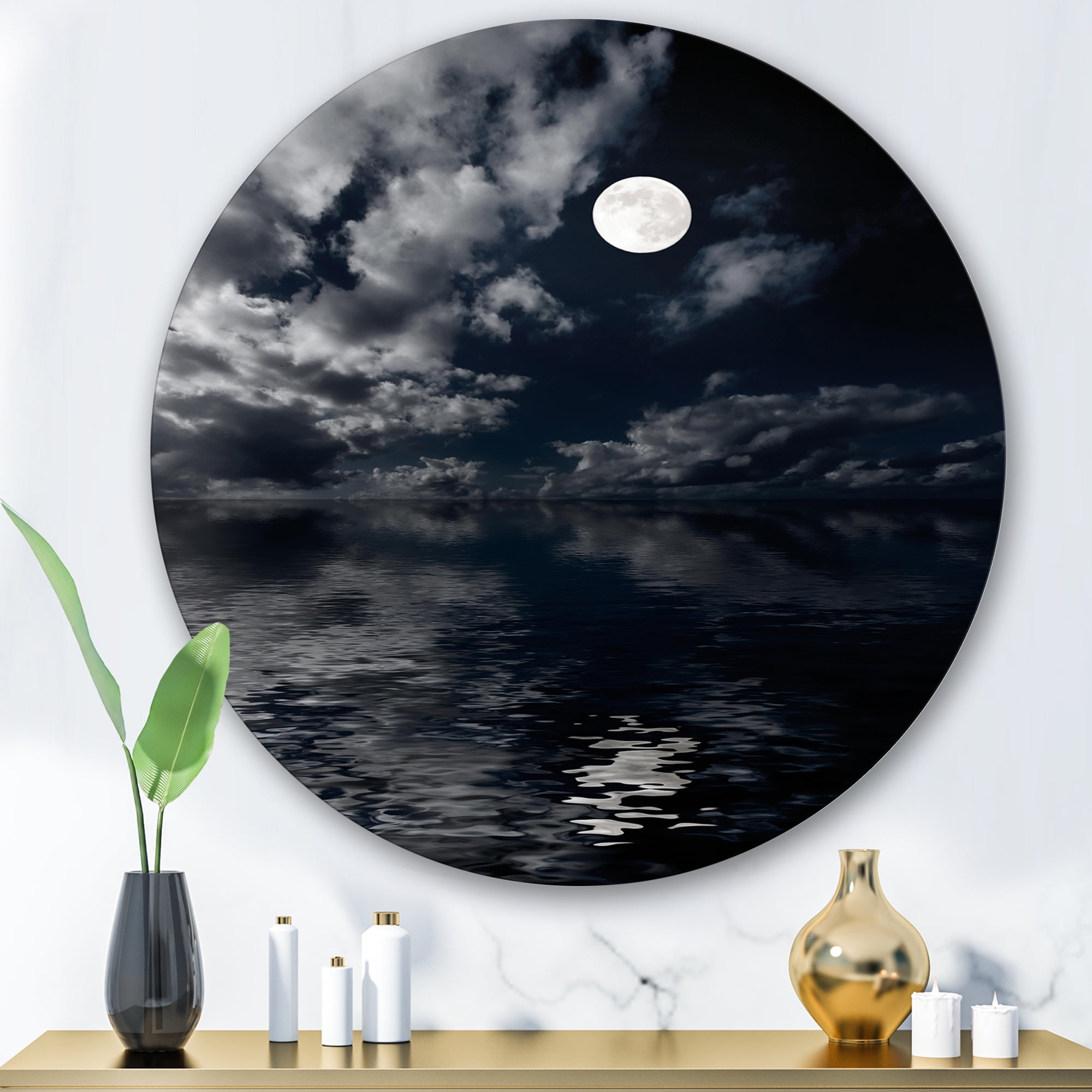 「MOON.」CLARITY ART Metallic Ink Gold Moon Print: Silkscreened Lunar Wall Art