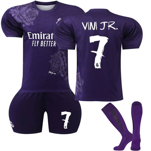 Boys Girls MBAPPE 10# RODRYGO 11# VINI JR.7# KROOS 8# Kids Football Jersey Suit