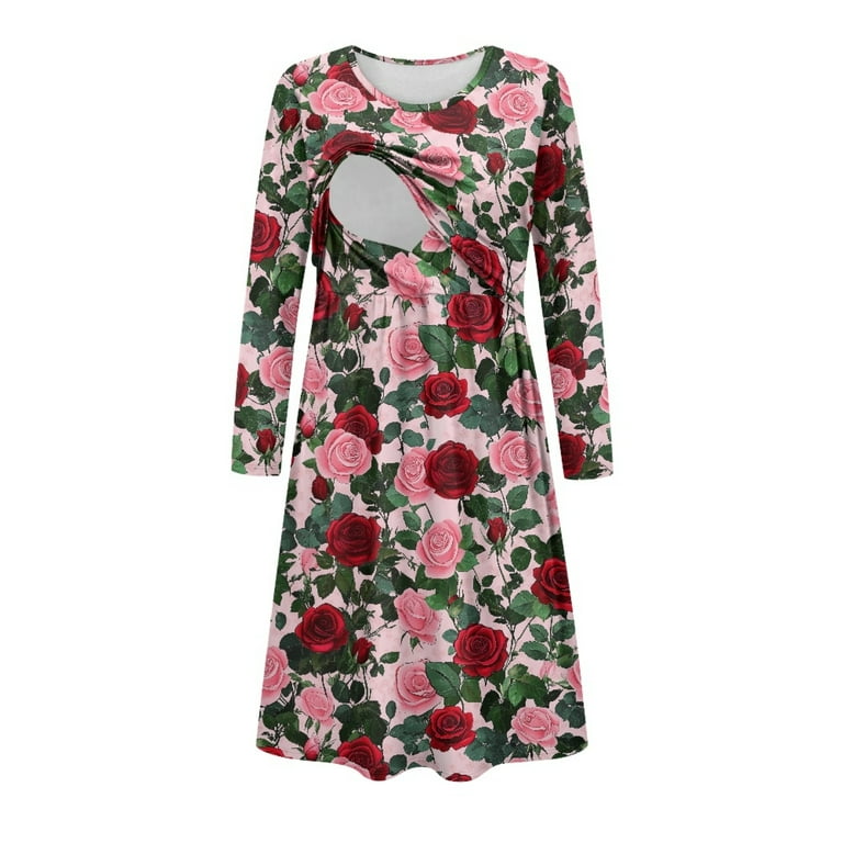 holiday nursing dresses Angel Maternity Hospital Pack: Nursing Dress + Robe + Free Baby Pouch