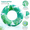 Green, variant on Tropical Leaf Print Inflatable Swim Ring Pool Float, Durable PVC Summer Float Tube for Pool, Beach, Lake and Vacation, Assorted Colors