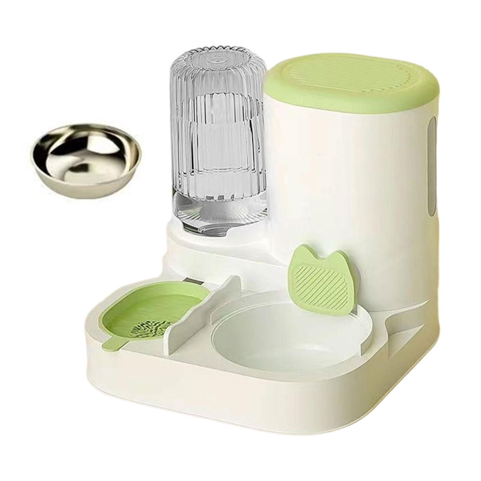 Serenable Automatic Cat Feeder and Water Dispenser Automatic Pet Feeder Compact Pet Supplies Travel Supply Food feed Dog Bowl for Puppy green
