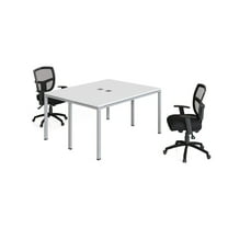 Boss Office Products Simple System Double Desk, 29-1/2"H x 60"W x 48"D, White