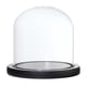 thumbnail image 2 of 2XGLASS DOME CLOCHE PANTALLA de PANTALLA CUBIERTA NEGRO E BLESIY Cúpula transparente con base de madera, 2 of 8