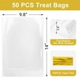 thumbnail image 2 of 140Pcs Flat Bottom Cellophane Bags, 5.9x9x2.4" Clear Goodie Baggies with Twist Ties for Party Favor Packaging, Cookie, Popcorn, Candy, Mug Wrapping, 2 of 7