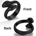 thumbnail image 5 of ChainsHouse Black Rings for Men Women Snake Shaped Ring Stainless Steel Non-Tarnish Gothic Jewelry Gift, Size 7-14, 5 of 7