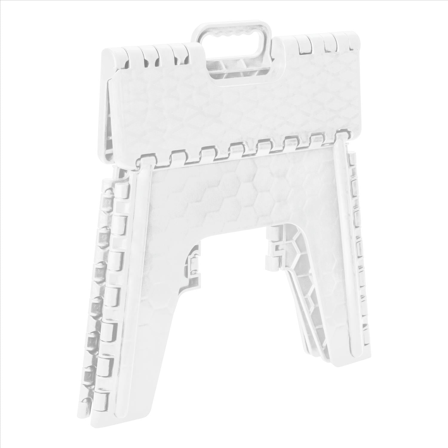 Simplify 2 Pack 12" Plastic Folding 1 Step Stool in White