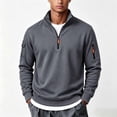 thumbnail image 2 of KEXE Mens Quarter Zip Pullover Knit Mock Neck Sweatshirt Casual, 2 of 4
