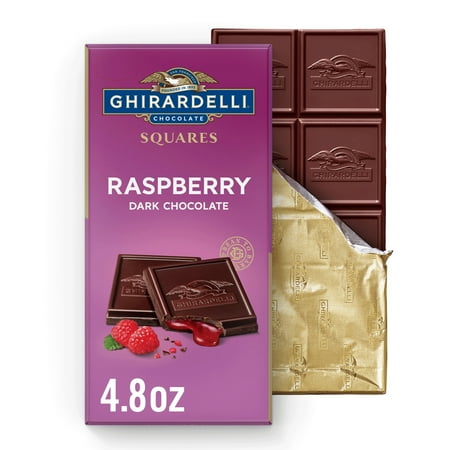 GHIRARDELLI Raspberry Dark Chocolate Squares Bar, 4.8 Oz Bar