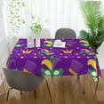 thumbnail image 6 of Coolnut Mardi Gras Tablecloth, Waterproof Washable Polyester Square Table Cover, Durable Tablecloth for Kitchen Dining Table Party Decor, 60"X 108", 6 of 7