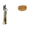 thumbnail image 1 of Conjunto de figuras de mujeres africanas, estatua de dama tribal africana, adorno de resina, cesta artesanal hecha a mano con asas, realista para, 1 of 8