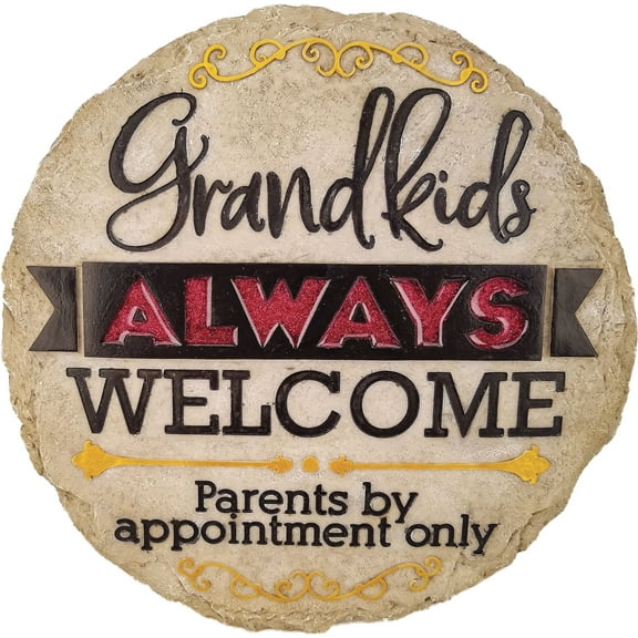 GRANDKIDS WELCOME STEP STONE / DECORATIVE WALL PLAQUE