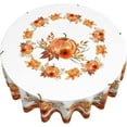 thumbnail image 2 of Fall Harvest Tablecloth, Autumn Pumpkin Tablecloth, Thanksgiving Day Tablecloth Seasonal Dining-Table Cover, 60 inch Round for Home Party Picnic Orange, 2 of 6