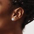 thumbnail image 3 of Sterling Silver Brilliant Embers Rhodium-Plated Cz Post Earrings (9 X 9) Made In India qmp328, 3 of 5