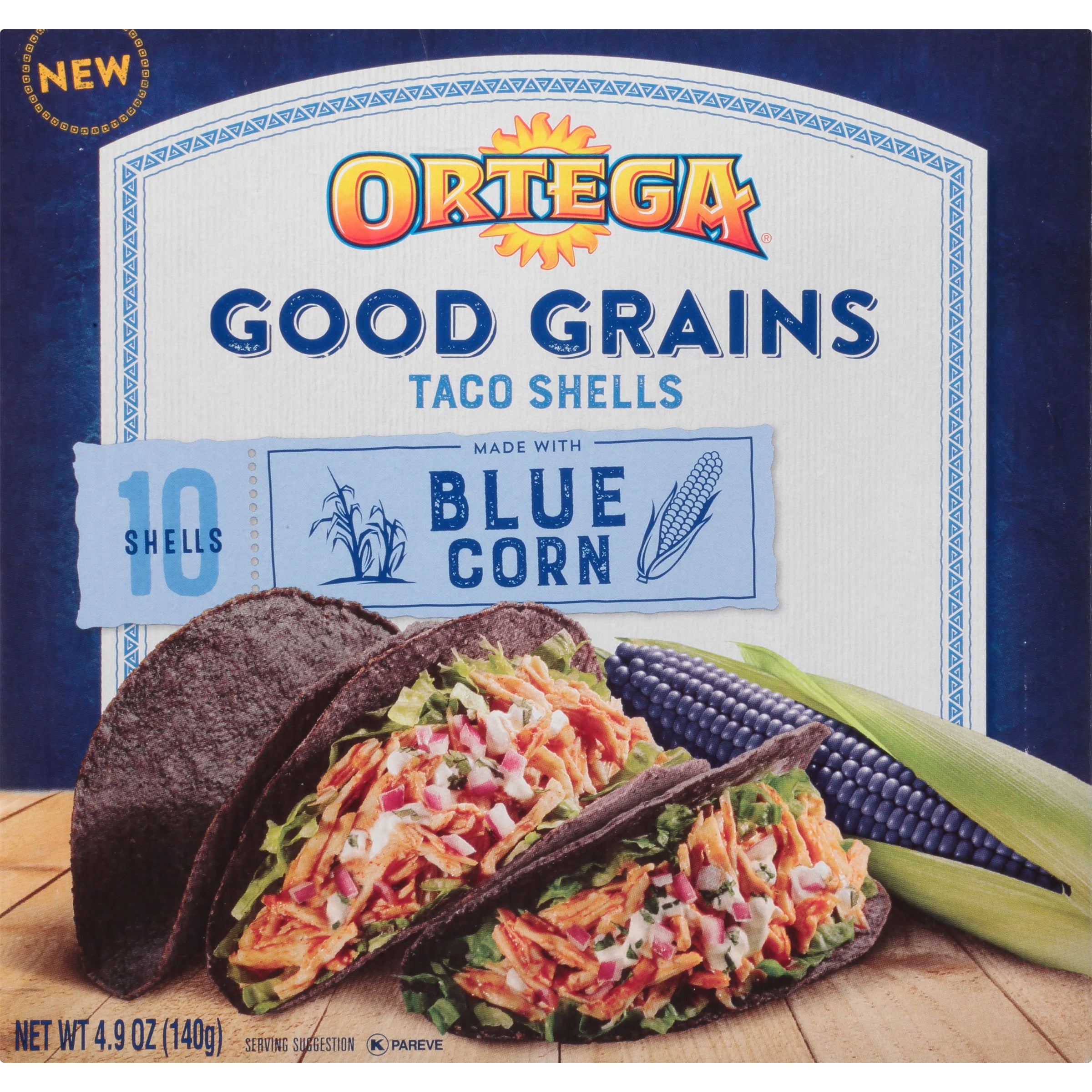 Ortega Good Grains Blue Corn Taco Shell, 10 shells, 4.9 oz