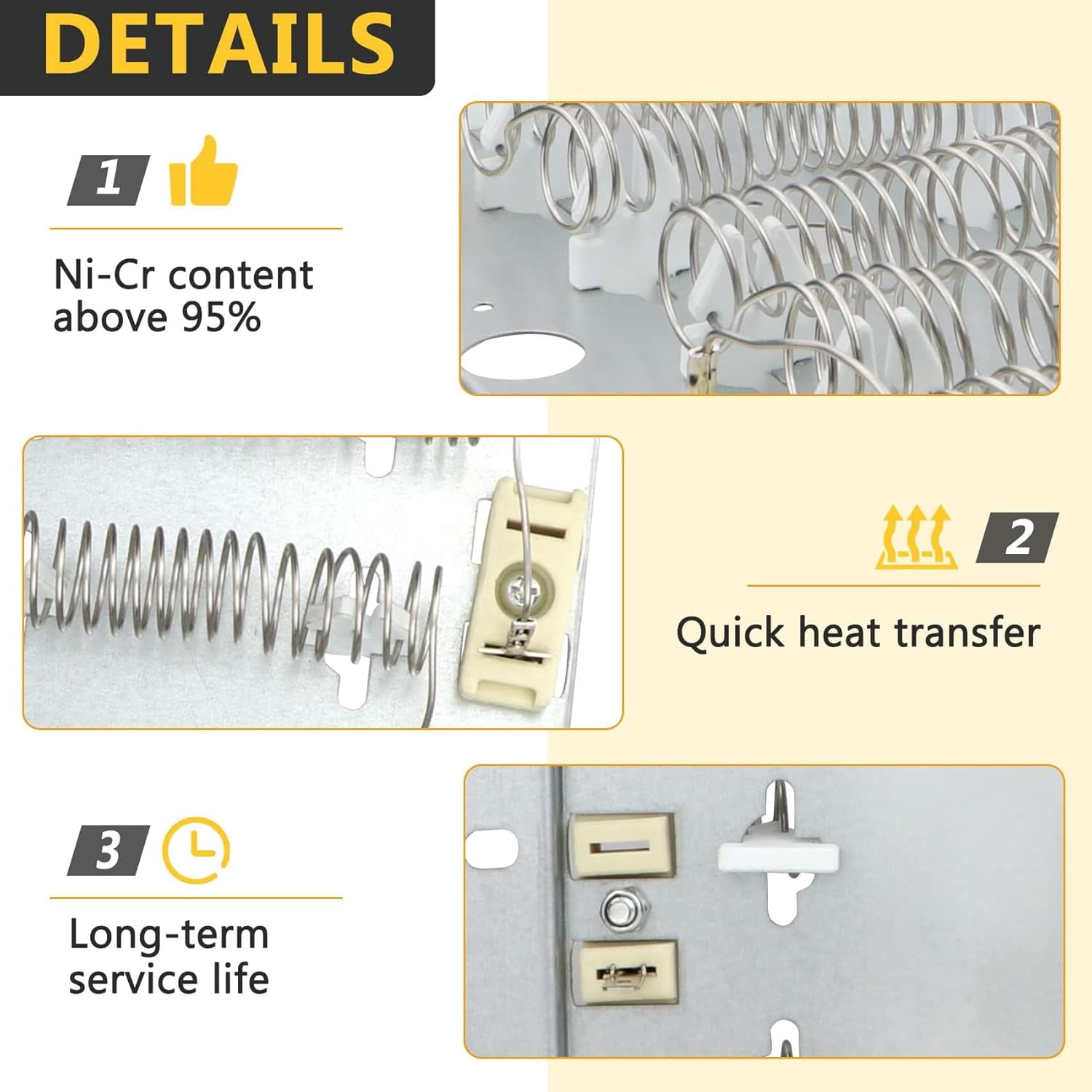 Dryer Heating Element 964p3 61927, Dryer Heating Element Include Thermal Fuse，Replaces Part Number 964p3 61927 D510329p 61195