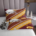 thumbnail image 3 of YST Football City Queen Quilt Set American Football Bedspread Set Birthday Gifts for Men Kids Sports Football Fans Coverlet Set Geometry Striped Bed Set 3Pcs,Brick-Red Yellow(Washington), 3 of 3
