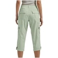thumbnail image 4 of BUIGTTKLOP Cargo Capris for Women 2026 Summer Casual High Waisted Button Loose Travel Hiking Capri Cropped Pants with Pockets, 4 of 6