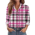thumbnail image 3 of Vetsdori Womens Plaid Button up Shirts Long Sleeve Loose Business Casual Work Top, 3 of 6