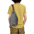thumbnail image 4 of Canvas Sling Bag Crossbody Backpack Hiking Daypack Rucksack for Men Women Outdoor Cycling Travel, 4 of 5