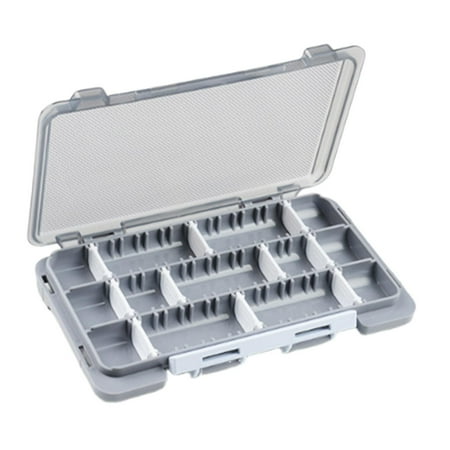 MAGIDEAL Fishing Tackle Box Double Sided s Box for Travel Saltwater Amateur Angler Gray
