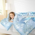 thumbnail image 4 of Manfei Bling Blue Bowknot Queen Comforter Set for Kids, Diamond Floral Print Bedding Sets, Princess Bow Style Reversible Bedding Comforter Set, Luxury Bedroom Decor, 3 Pieces, 4 of 8