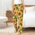 thumbnail image 3 of PISONIC Sunflower Butterfly Printed Women's Pajama Pants, Comfy Pajama Bottoms With Pockets&Drawstring, 3 of 7