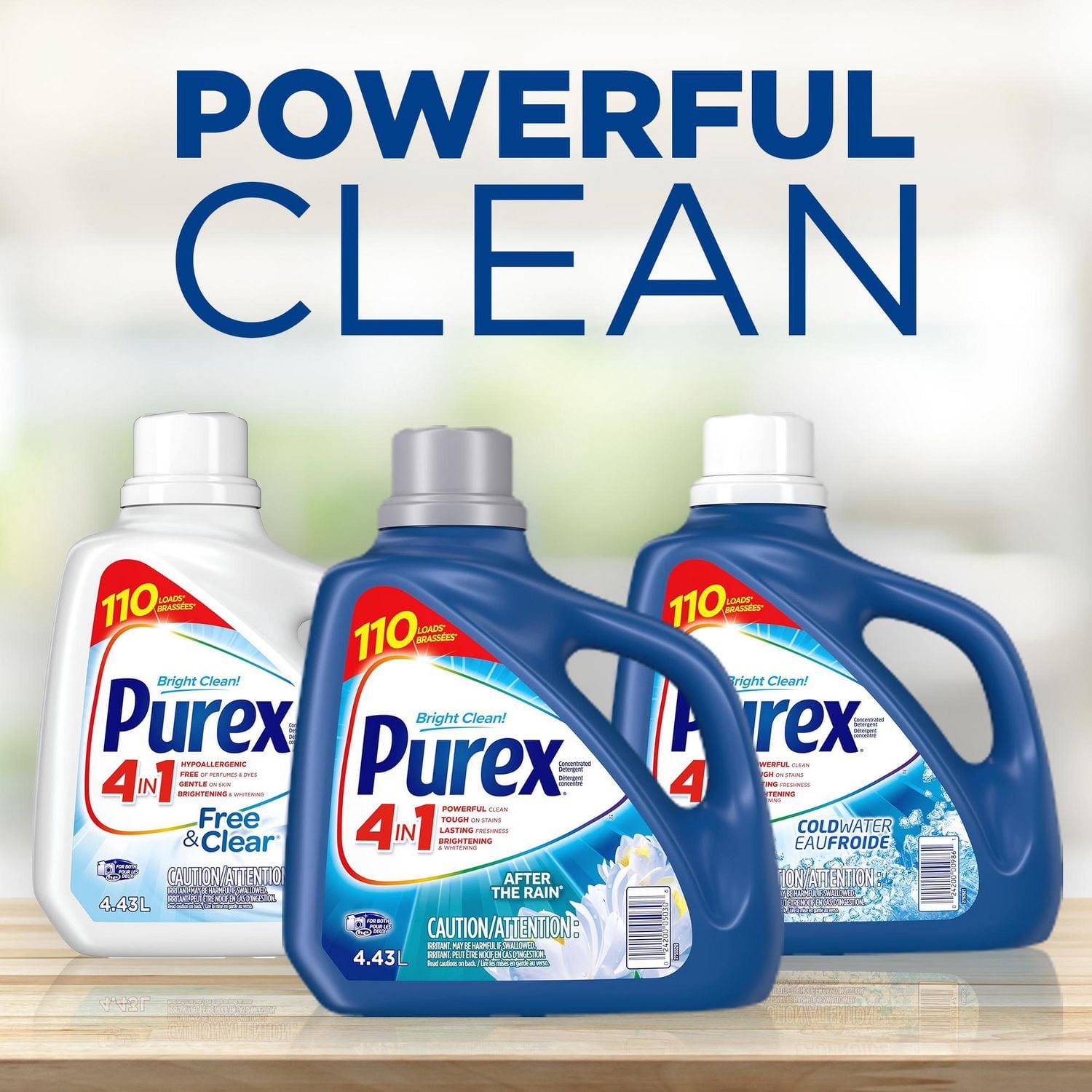 Purex 4 in 1 Concentrated Liquid Laundry Detergent, After The Rain, 4.43 Litres, 110 Wash Loads, 4.43L, 110 Loads