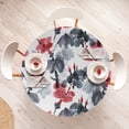 thumbnail image 4 of Ambesonne Flower Print Fitted Round Tablecloth, Spring Floral Pattern, 40"- 44" Diameter, Pale Ruby Dimgray, 4 of 5