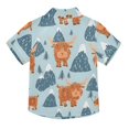thumbnail image 2 of Dailycode Small Short Sleeve Button Down Shirts Highland Cow and Mountains Casual Shirt 3-10 Years, 2 of 9