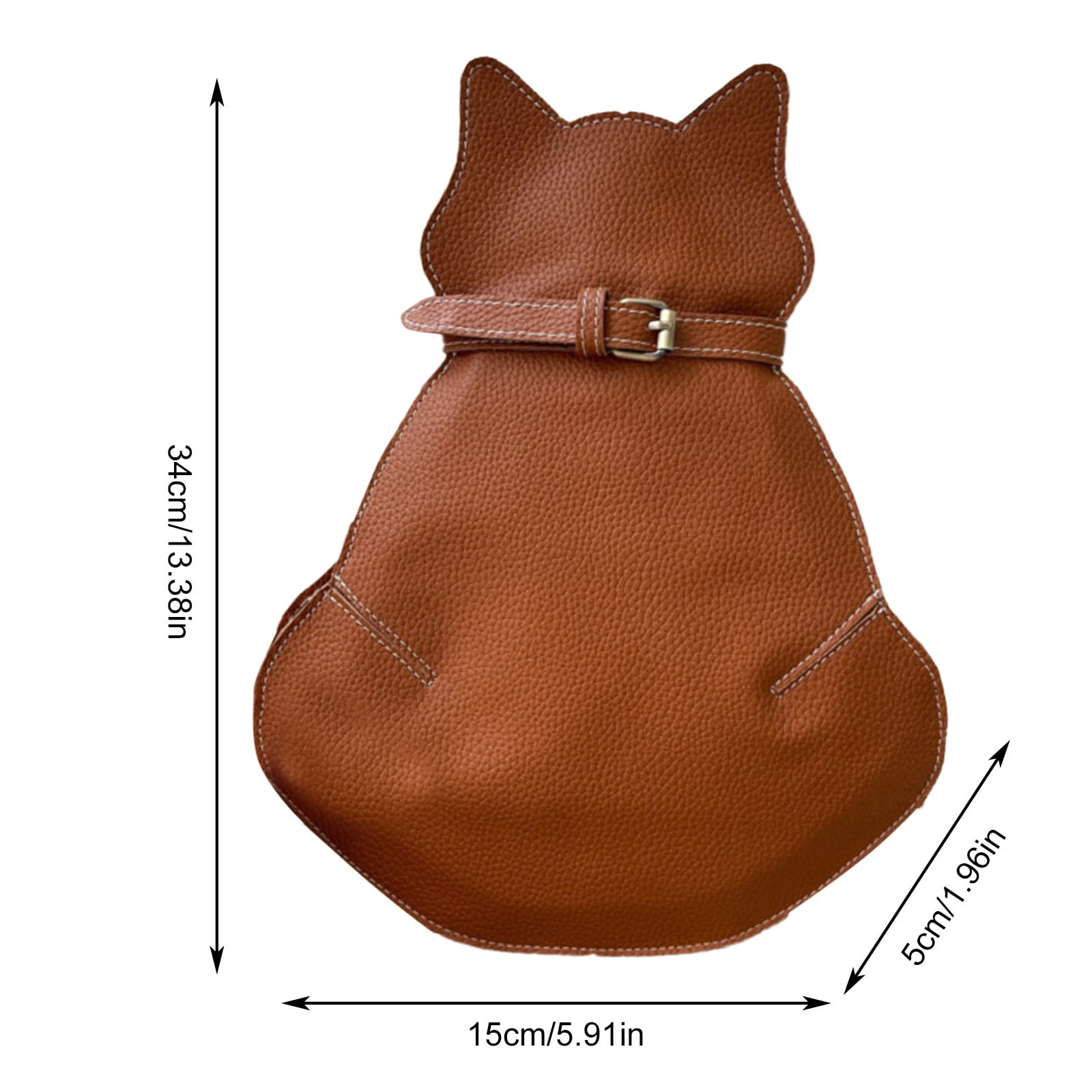 Mepaouo Cute Cat Crossbody Bags for Women Cell Phone Shoulder Handbag Chest Bag with Wide Strap(Brown)