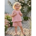 thumbnail image 3 of Loicainy Toddler Baby Girl Summer Outfit 6 12 18 24 Months 2T 3T 4T Casual Decorative Flower Design Sleeveless Tops and Shorts 2 Pcs Clothes Set, 3 of 9