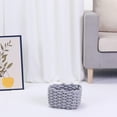 thumbnail image 4 of Unique Bargains Woven Storage Basket Bin Shelf Closet with Handles Grey, 4 of 5