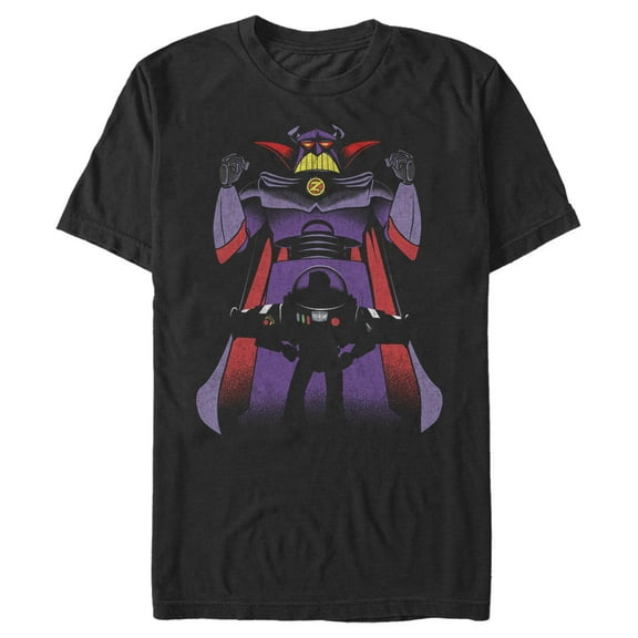 Men's Toy Story Zurg With Buzz Lightyear Silhouette Graphic Tee Black Large