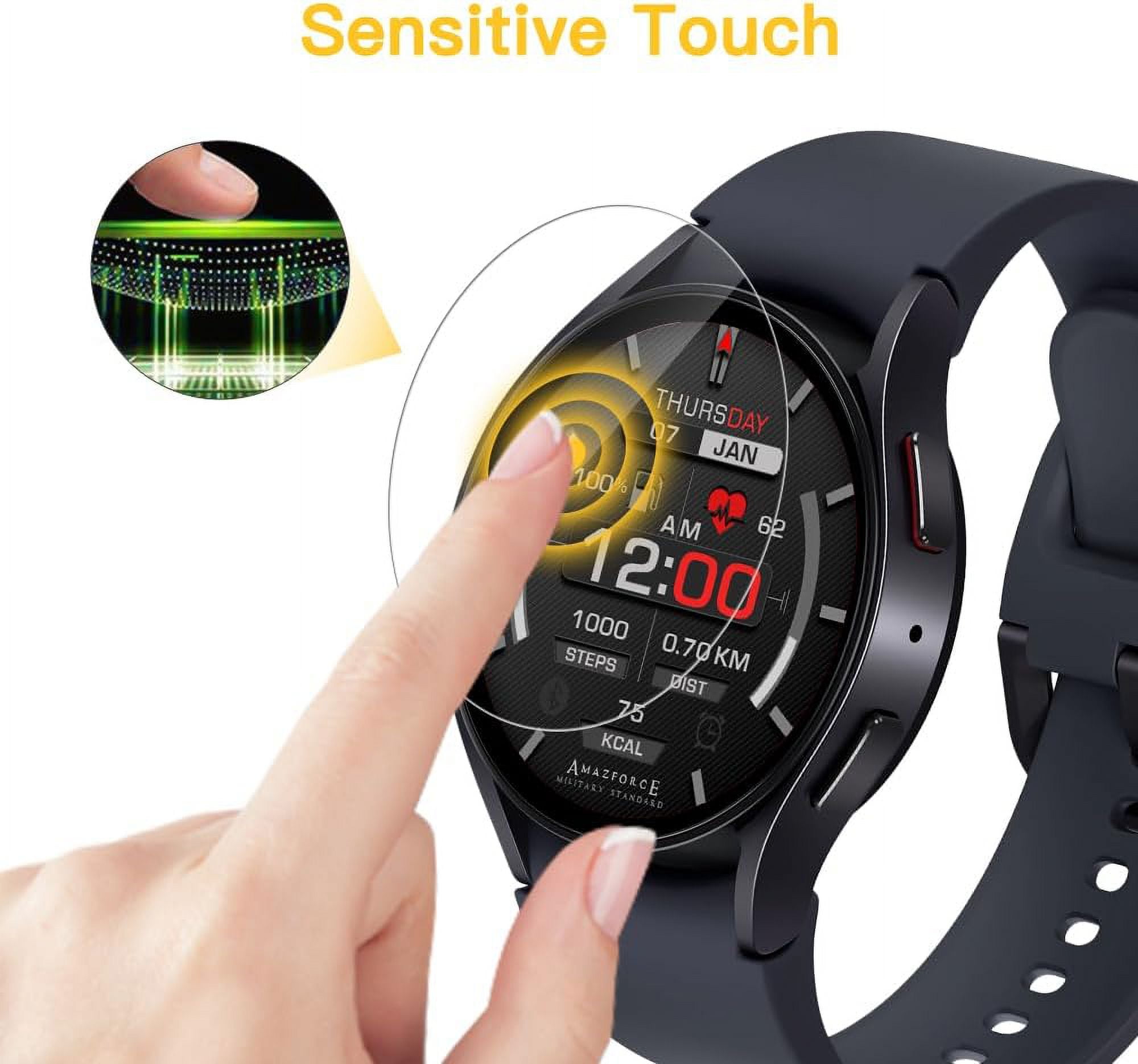 4pcs Hd Tempered Glass Screen Protector For Samsung Galaxy Watch 6 40mm  44mm, Watch 6 Classic 43mm 47mm 9h Hardness Film