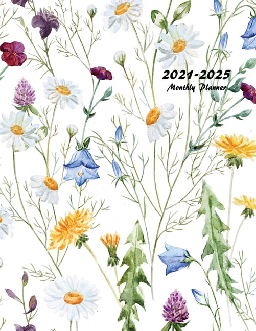 20212025 Monthly Planner Large Five Year Planner with Floral Cover