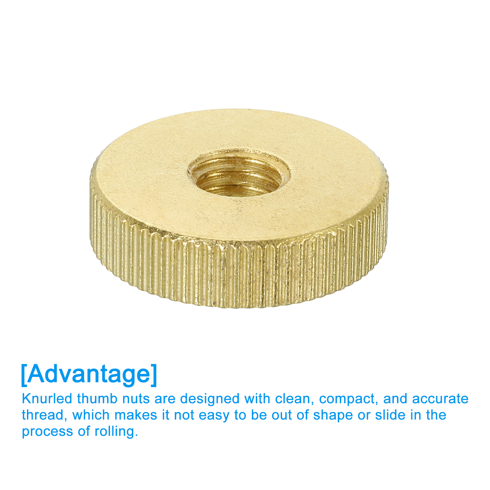 Uxcell Knurled Thumb Nuts, 3 Pack M10 X D20mm X H12mm Brass Knurl Nut High Head Blind Hole For 3D Printer Parts