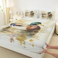 thumbnail image 3 of Manfei Mallard Duck 4-Piece Full Size Sheets,Rustic Animal Bed Sheets,Gradient Watercolor Lightweight Sheet Sets,Wildlife Room Decorative, 3 of 7