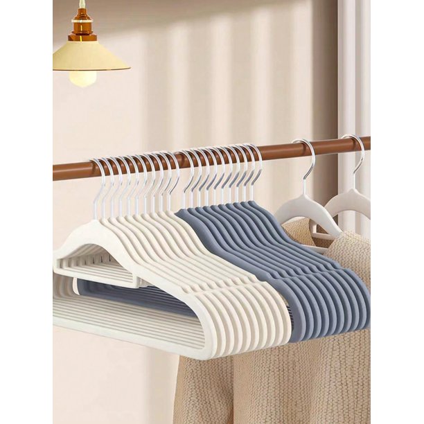 Household Velvet Anti-slip Clothes Hanger For Wet & Dry Clothes, 1pc/5pcs/10pcs