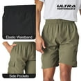 thumbnail image 2 of Ultra Performance Men's Nylon Cargo Short's- 2 Pack Mens Golf & Hiking Stretch Shorts with Pockets Quick Dry Hybrid Short for Men Dark Olive/Black, 2 of 7