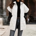 thumbnail image 2 of Vdgthytj Puffer Vest Women Full Zip Stand Collar Diamond Quilted Mid-Length Short Sleeve Gilet Winter Warm Casual Outerwear with Pockets(X-Large,White), 2 of 7