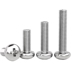 50pcs Micro Small GB818 304 Stainless Steel Cross Pan Head Screw Round Bolt(16mm,M2)